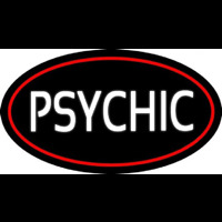 White Psychic With Red Border Neonreclame