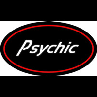 White Psychic With Red Oval Neonreclame