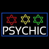 White Psychic With Stars Neonreclame