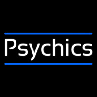 White Psychics With Blue Line Neonreclame