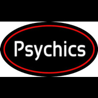 White Psychics With Oval Neonreclame