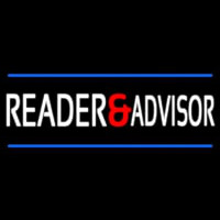 White Reader Advisor And Blue Line Neonreclame