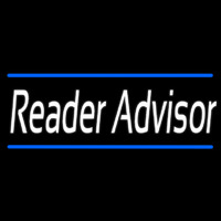 White Reader Advisor With Blue Border Neonreclame