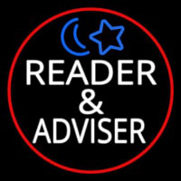 White Reader And Advisor Red Border Neonreclame