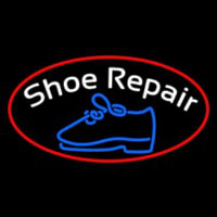 White Shoe Repair With Border Neonreclame