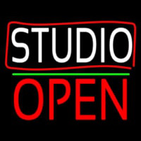 White Studio With Border Open 1 Neonreclame