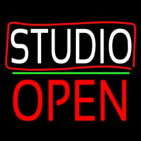 White Studio With Border Open 2 Neonreclame