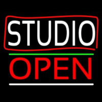 White Studio With Border Open 3 Neonreclame