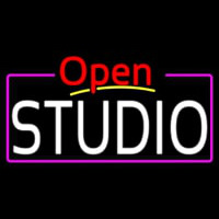 White Studio With Border Open 4 Neonreclame