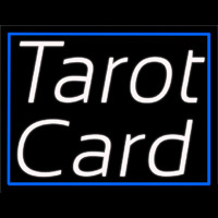 White Tarot Card With Blue Border Neonreclame
