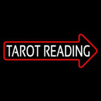 White Tarot Reading With Red Arrow Neonreclame