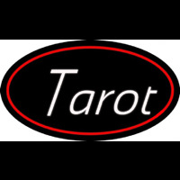 White Tarot Red Border Neonreclame