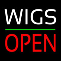 Wigs Block Open Green Line Neonreclame