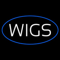Wigs Oval Blue Neonreclame