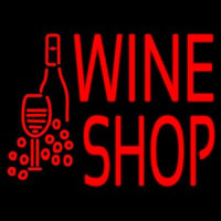 Wine Shop With Bottle And Glass Neonreclame