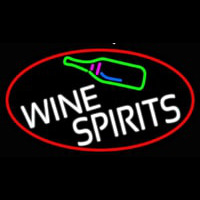 Wine Spirits Oval With Red Border Neonreclame