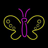 Yellow And White Butterfly Neonreclame