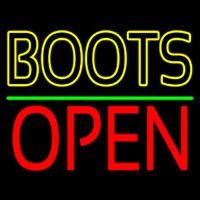 Yellow Boots Open Neonreclame