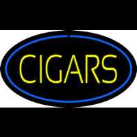 Yellow Cigars Blue Oval Neonreclame