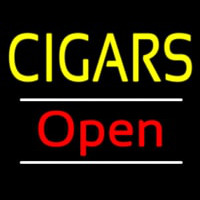 Yellow Cigars Open White Line Neonreclame