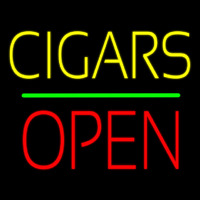 Yellow Cigars Red Block Open Green Line Neonreclame