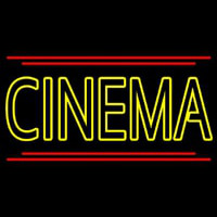 Yellow Cinema With Line Neonreclame