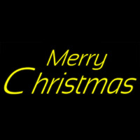 Yellow Cursive Merry Christmas Neonreclame