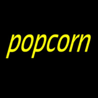 Yellow Cursive Popcorn Neonreclame