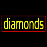 Yellow Diamond Red Border Neonreclame