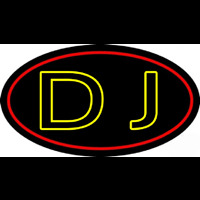 Yellow Dj Double Stroke Neonreclame