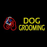 Yellow Dog Grooming With Logo Neonreclame