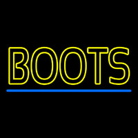 Yellow Double Stroke Boots Neonreclame