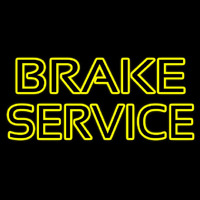 Yellow Double Stroke Brake Service Neonreclame