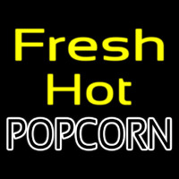 Yellow Fresh Hot White Popcorn Neonreclame