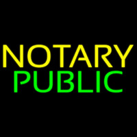Yellow Green Notary Public Neonreclame