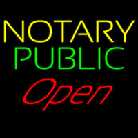 Yellow Green Notary Public Red Open Neonreclame
