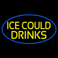 Yellow Ice Cold Drinks Neonreclame