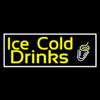 Yellow Ice Cold Drinks Neonreclame