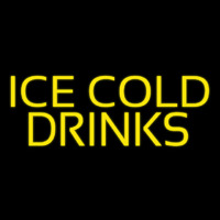 Yellow Ice Cold Drinks Neonreclame