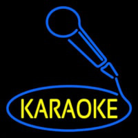 Yellow Karaoke With Mike Logo Neonreclame