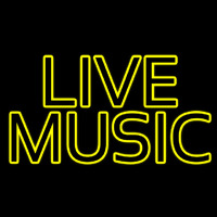 Yellow Live Music Block Neonreclame