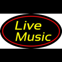 Yellow Live Music Cursive 2 Neonreclame