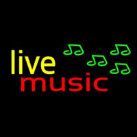 Yellow Live Music Cursive Neonreclame