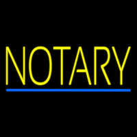 Yellow Notary Blue Line Neonreclame