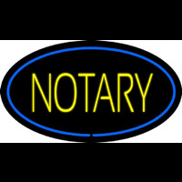 Yellow Notary Oval Blue Border Neonreclame