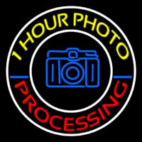 Yellow One Hour Photo Processing Neonreclame