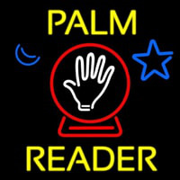 Yellow Palm Reader With Crystal Neonreclame