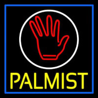 Yellow Palmist Block With Logo Blue Border Neonreclame