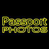 Yellow Passport Photos Block Neonreclame