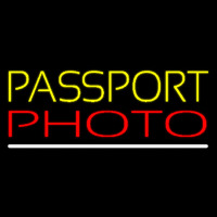 Yellow Passport Red Photo White Line Neonreclame